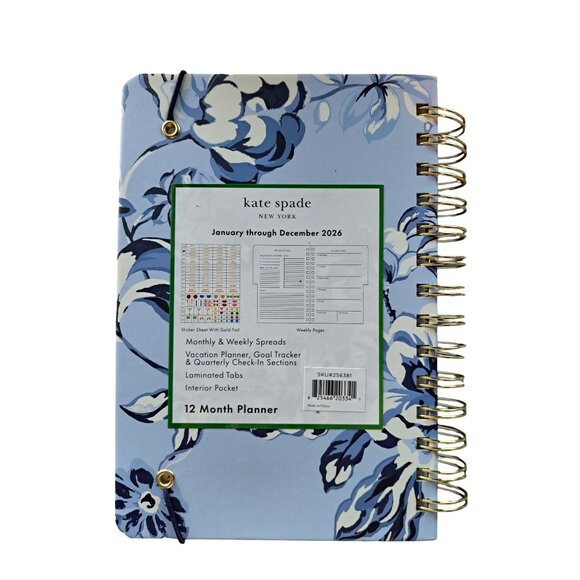 Kate Spade New York Daily Hardcover 2026 Planner Floral Toile Weekly & Monthly - Picture 2 of 8
